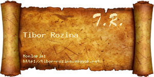 Tibor Rozina névjegykártya
